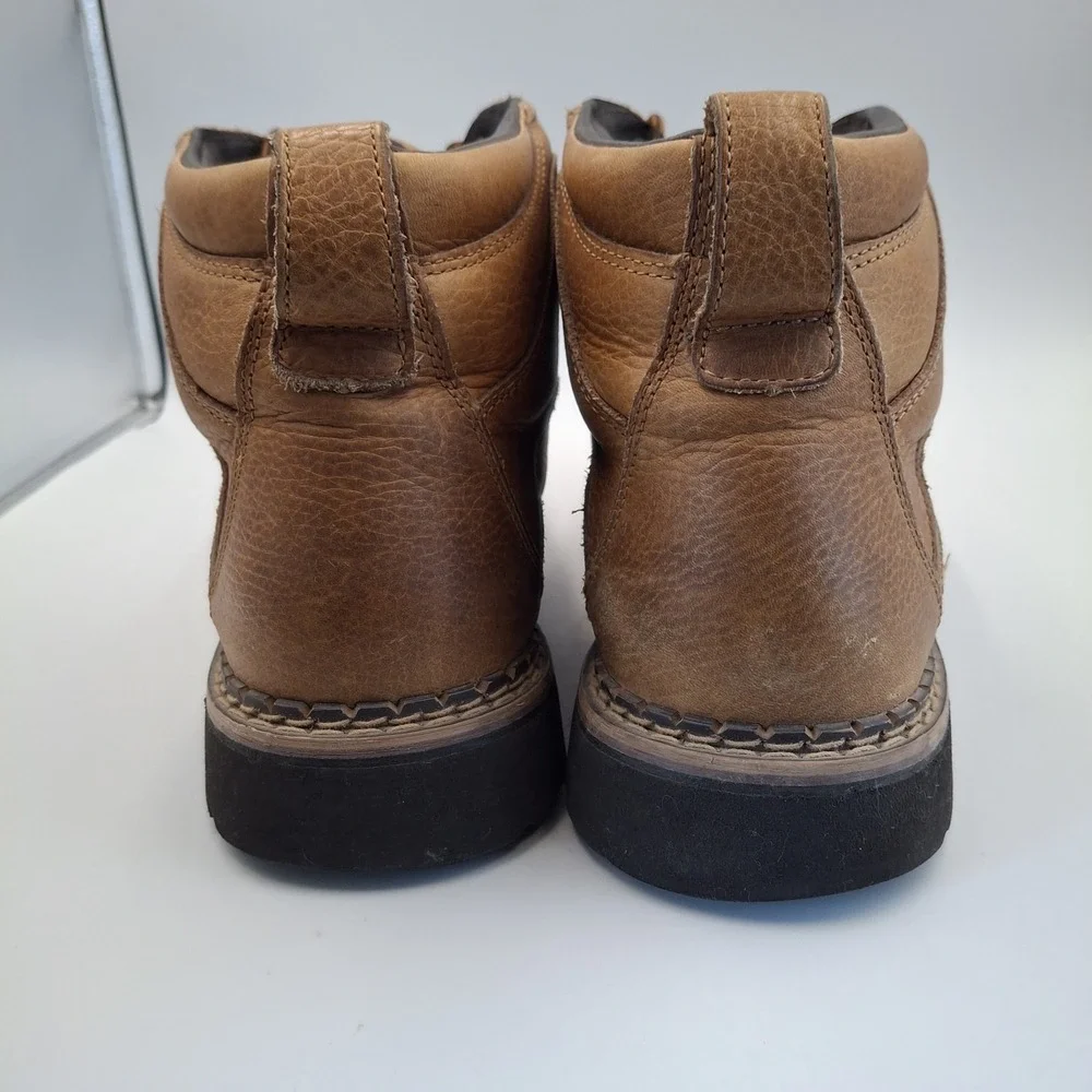 Justin Men's 12 M Leather Moc Toe Ankle Boots Brown Chukka Work Casual 988 Laced